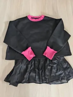 each ダンボールニット　バイカラー　レイヤード　トップス