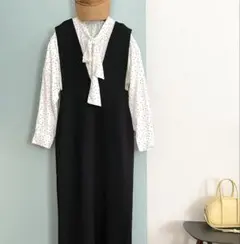 【TimeSale】GUジーユー★ニットジャンパードレス（Vニットワンピース）S