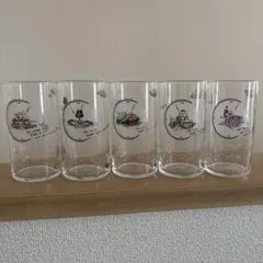 昭和　レトロ　ファンシー　グラス　5個セット　コップ