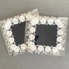 新品未使用♪近沢レース ガチャプチタオル ミニタオル ローズ ネイビー 2枚