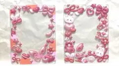 168 匿名配送　ピンク　硬質ケース　デコ　シール トレカデコ