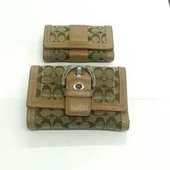 コーチ　シグネチャー　キーケース、三折り財布２点セット