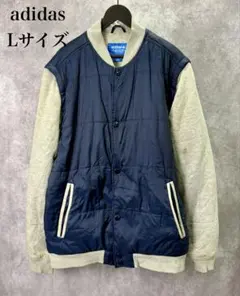 【送料無料】adidas ネイビー 2WAY ブルゾン ベスト L 古着