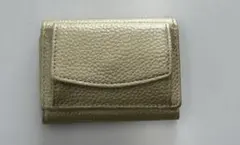 【美品】ラシエム　牛革ミニウォレットシャンパンゴールド