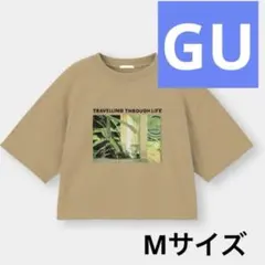 GU クロップドグラフィックT 5分袖　ジーユー　M Tシャツ　トップス