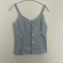 AMERICAN EAGLE ストライプ　ボタンフロントキャミソール【Mサイズ】のサムネイル