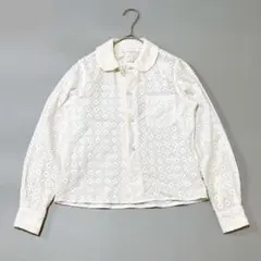 コムデギャルソンシャツ カットワーク花柄シャツ 白 S コットン フランス製のサムネイル