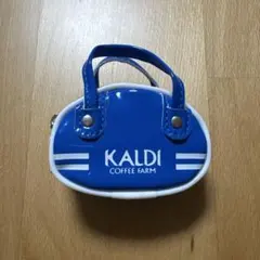 カラビナ付き KALDI ミニバッグ 青