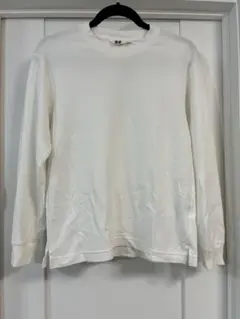 UNIQLO U エアリズムコットンクルーネック長袖Tシャツ ホワイト XS ②