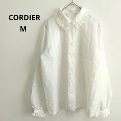 【コルディア】長袖 ブラウス フリル襟 ストライプ 上品 光沢 華やかのサムネイル