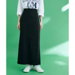 新品タグ付き未使用ADAM ET ROPE ストレッチリネンカラースカート黒