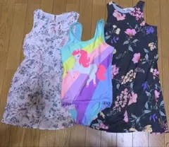 H&M ノースリーブ ワンピース 水着 3点セット 134/140