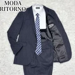 MODA RITORNO ビジネススーツ ストライプ ネイビー A7