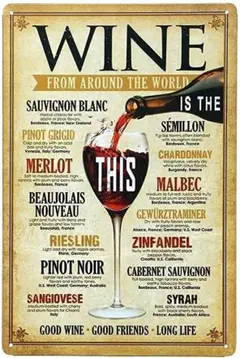 K196 ワイン ブリキ看板 アメリカン雑貨 インテリアに最適 WINE