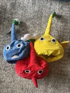 【3点セット】ピクミン なりきり帽子 コンプセット 赤 青 黄 帽子 ハロウィン