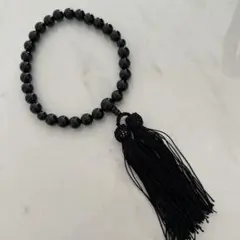 黒ビーズ数珠 タッセル付き
