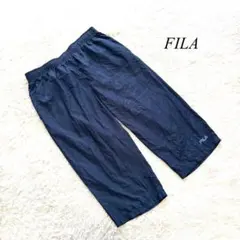 J1【FILA】ハーフパンツ　XL ネイビー　ロゴ　シャカシャカ　スポーティー