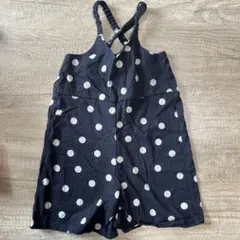 GU 黒白ドット オーバーオール 80