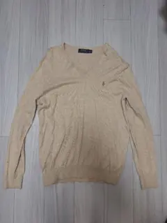 Polo Ralph Lauren　ラルフローレン ベージュ Vネックセーター