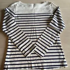 無印良品　ストライプ柄 長袖Tシャツ Sサイズ ホワイト×ネイビー