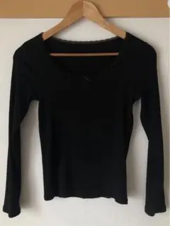 リブレースUネックT(長袖)