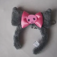 【サンリオ公式】クロミ ぬい用カチューシャ（グレー） ボールチェーン付き
