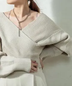 クロス畦ニットプルオーバー