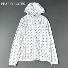 【訳あり】パーリーゲイツ 洗える フルジップパーカー ロゴ総柄 近年モデル XS