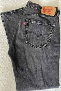 【状態良好】リーバイス501 ブラック W36 L32 ヒゲ加工 裾上げなし