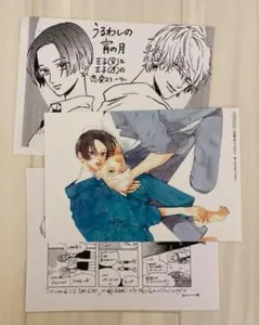 うるわしの宵の月 特典ペーパー、イラストカード 3点セット やまもり三香