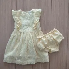 ワンピース　ラルフローレン　イエロー　黄色　セットアップ 花柄　レースワンピース