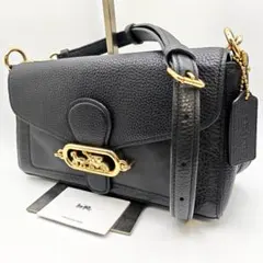 極美品 コーチ ショルダーバッグ 馬車金具 シボ革 COACH