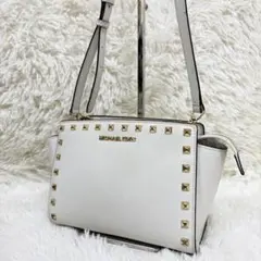 極美品✨ マイケルコース スタッズ ショルダーバッグ レザー ホワイト