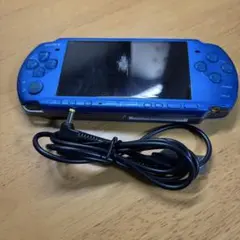 PSP-3000 ブルー ジャンク ケーブル付 画面割れ