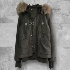 SLY ラクーンファー N3B モッズコート ショート Y2K 00’s カーキ