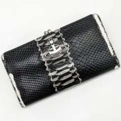 ヴィヴィアンウエストウッド クロコ 型押し がま口 長財布 ブラック パイソン