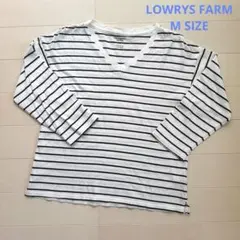 LOWRYS FARM ローリーズファーム VネックボーダーTシャツ Mサイズ