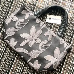 新品 パン・クリエーション ブラウン 花柄トートバッグ ふくれ花織手さげ
