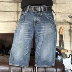 RUSH HOUR W32 ハーフパンツ　デニム　ワイド　バギー　ストリート