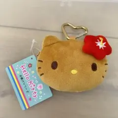新品未使用　日焼けキティ ハイビスカス コインケース カラビナ付