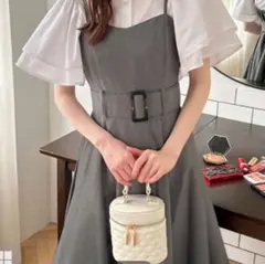 GRL ベルト付きフレアキャミワンピース