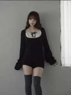 ANDMARY Raven gather set up ブラック