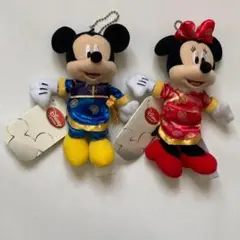 上海　ディズニーストア　ミッキー ミニー　ぬいぐるみ　マスコット　チャイナ服