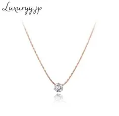 繊細チェーン ネックレス 再入荷 【人気】ピンクゴールド ジルコニアダイヤモンド