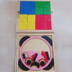 新品　木のおもちゃ　積み木　パズル　2個セット！