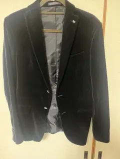 ZARA MAN ベルベット テーラードジャケット ブラックのサムネイル