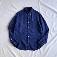 00s J.CREW indigo dye Irish linen shirt