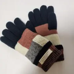 子パンダ様おまとめ依頼 新品未使用 男女兼用 マルチカラーニット手袋 フリー