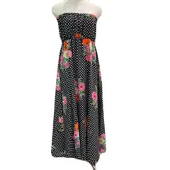 スパイラルガール ベアトップ ロングワンピース 花柄 M ロング  ワンピース