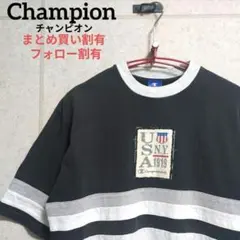 Champion チャンピオン センターロゴ 切替 Tシャツ L